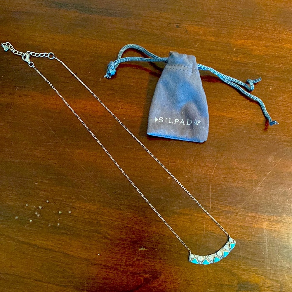 Retired Silpada 925 sterling silver and turquoise necklace